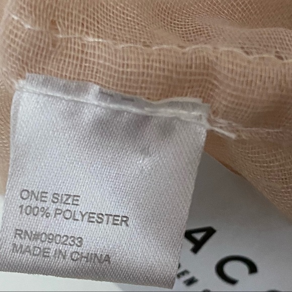 NWT Pac Sun Infinity Scarf Raw Edge Embroidered Panel Pink Beige  B10 - Picture 7 of 7